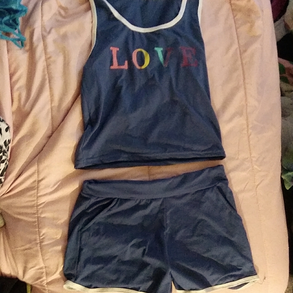 Pride Love blue 2 piece outfit